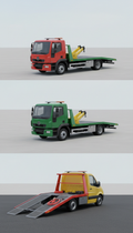 Flatbed recovery truck with quick-load hydraulics
